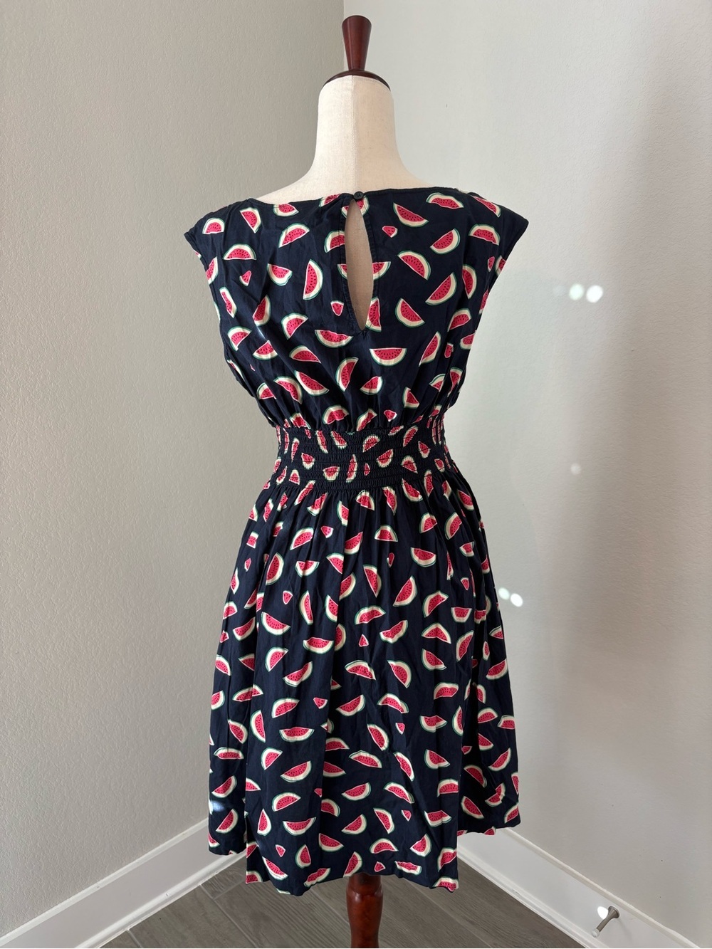 Kate Spade Watermelon Party Dress Knee Length Boat Neck Smocked Waist XL - Picture 2 of 10